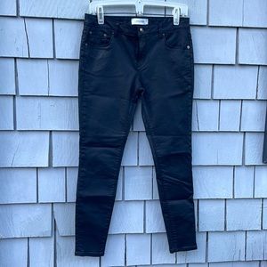 Zara Women Premium Denim Collection Size 6 Faux Leather Skinny Pants / Black